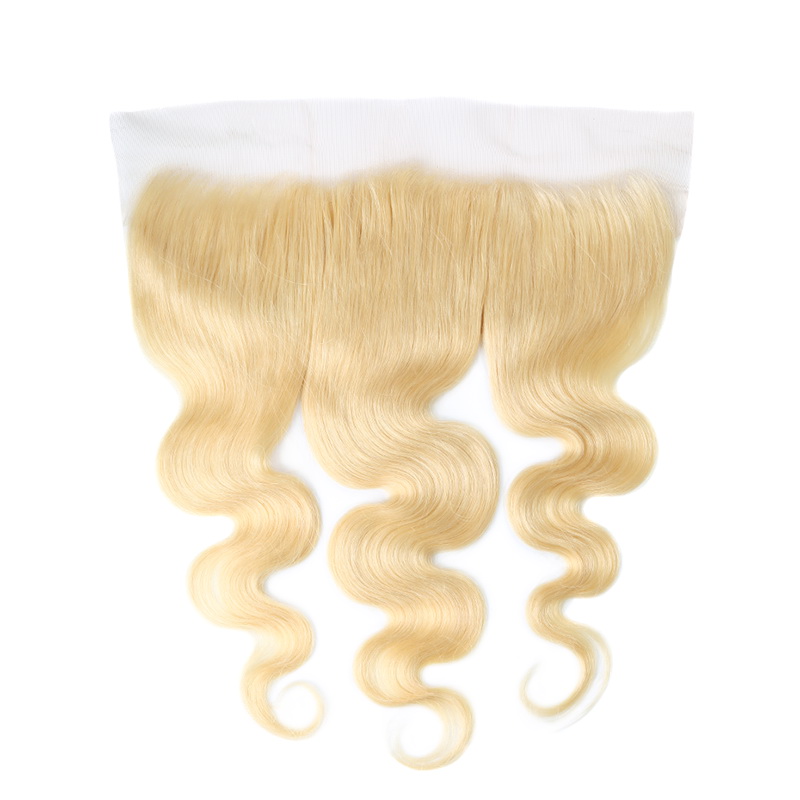Uglam 13x4 Transparent Lace Frontal Closure Blonde #613 Color Body Wave